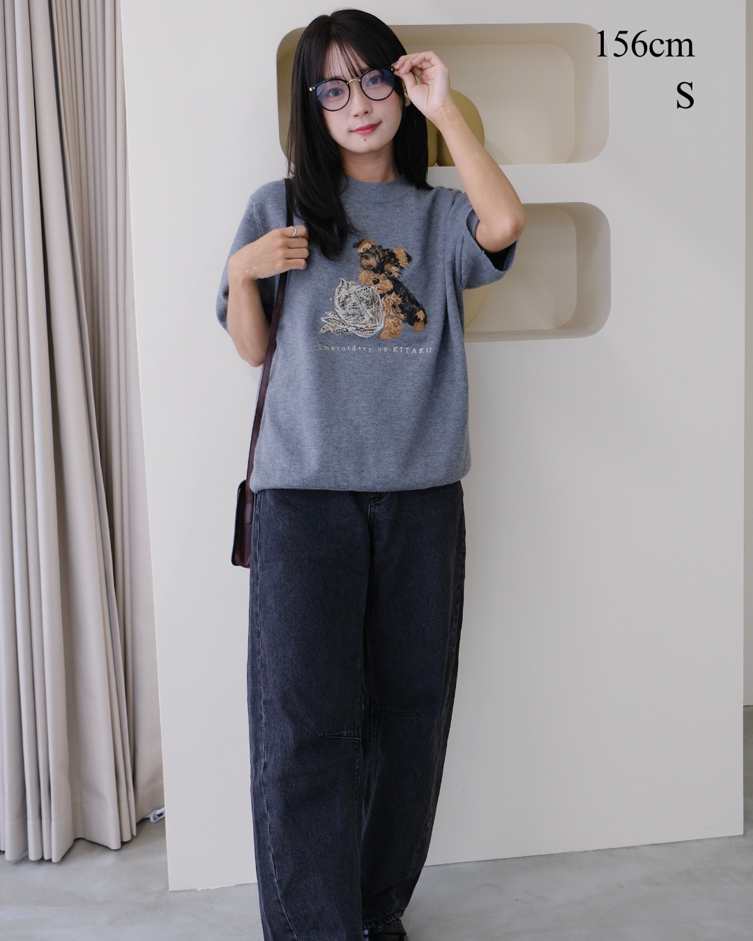 いたずらヨーキーの半袖ニット