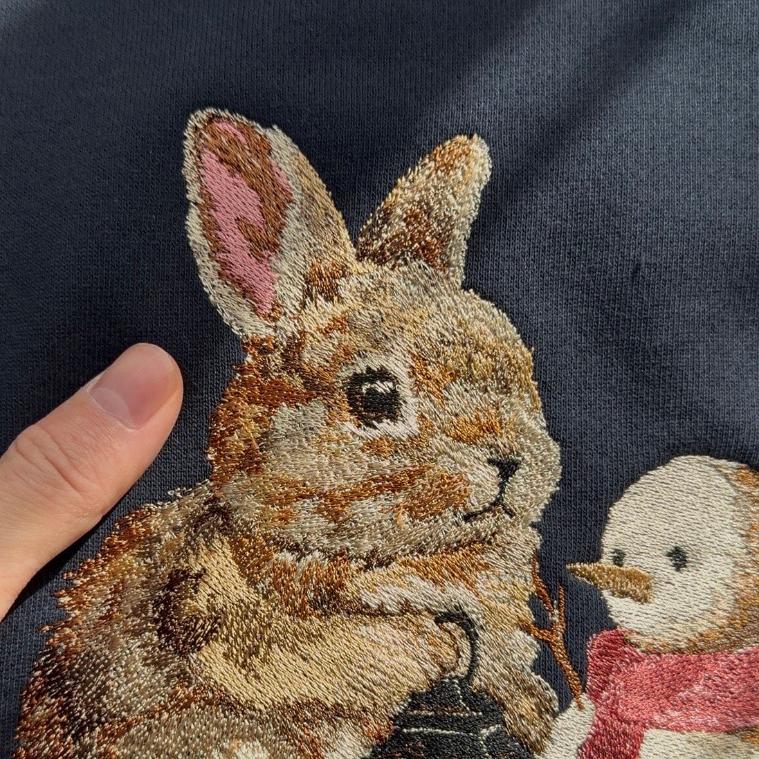 新作】雪うさぎ – 北区の刺しゅう屋