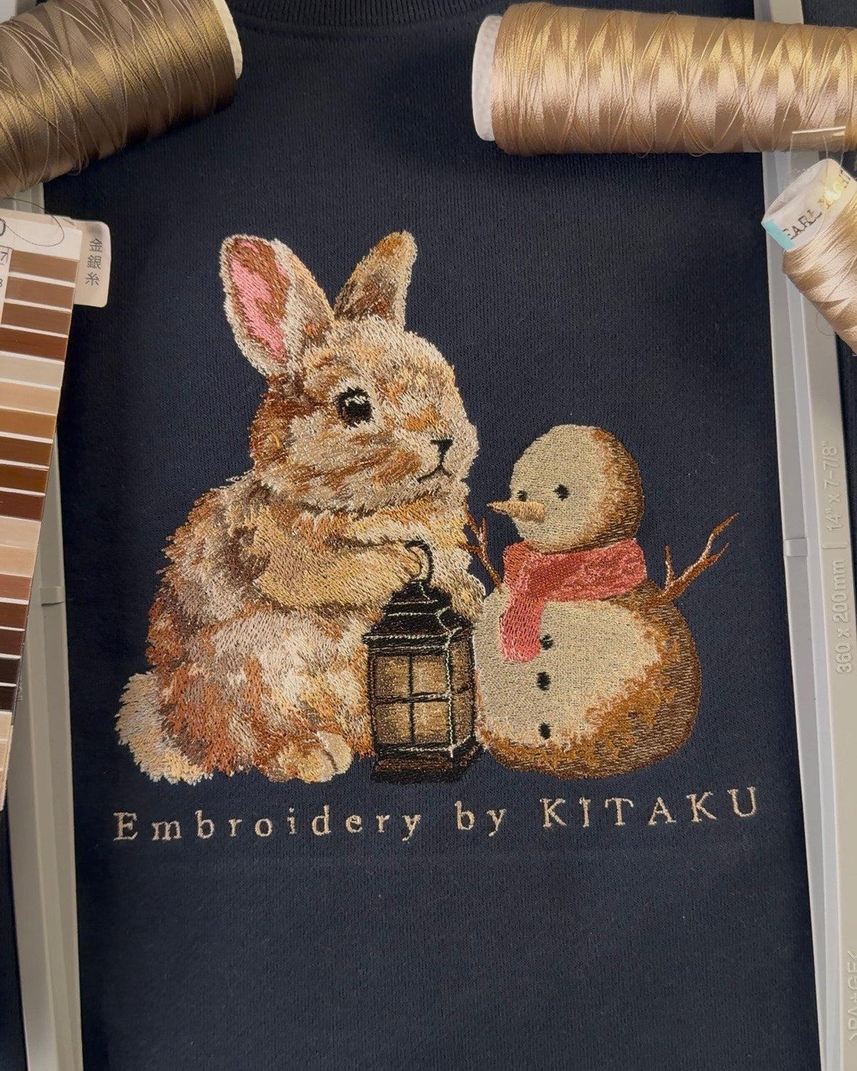 うさぎの刺繍の付け下げ　m4156 ウサギの刺し方を説明する動画です。キッズ子供さんの入園入学小物に