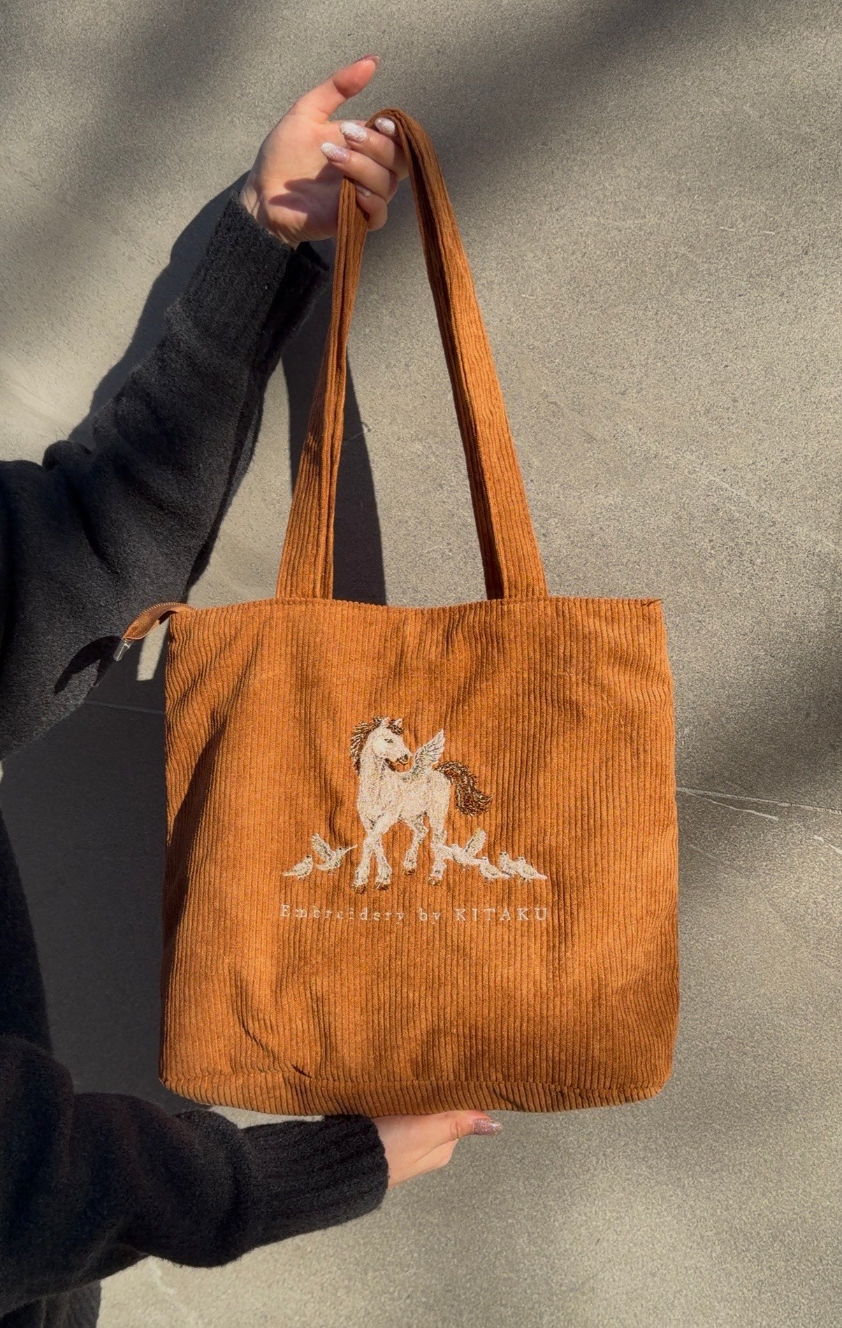 小鳥と白馬のトートバッグ