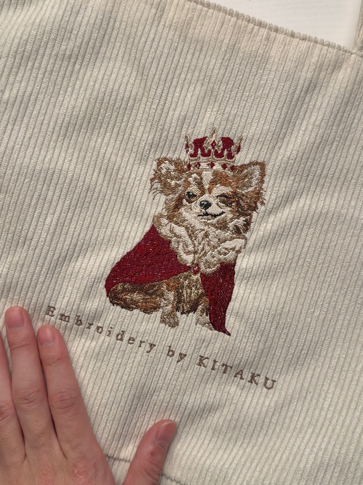 北区の刺繍屋 王様チワワ M 刺繍 王様チワワのトートバッグ – 北区の刺しゅう屋