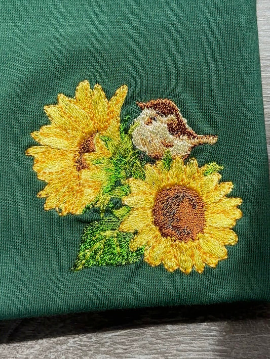 【新作】ひまわりと雀