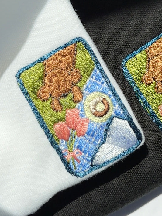 ドーナッツを狙うわんこ(半袖)